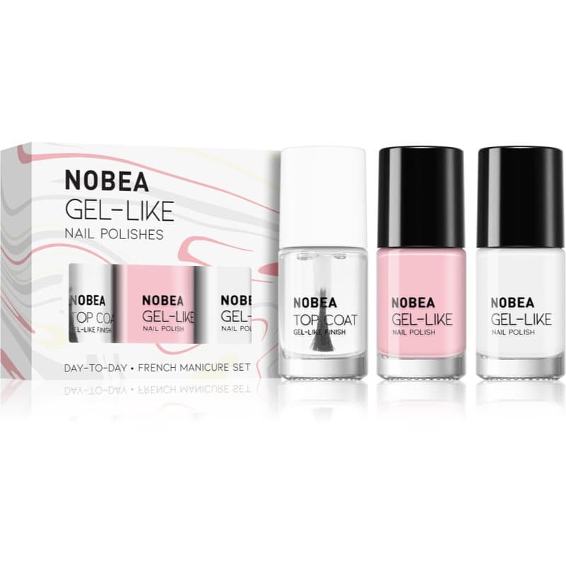 Day-to-Day 3-Piece Nail Polish set with Top coat zestaw lakierów do paznokci French manicure set