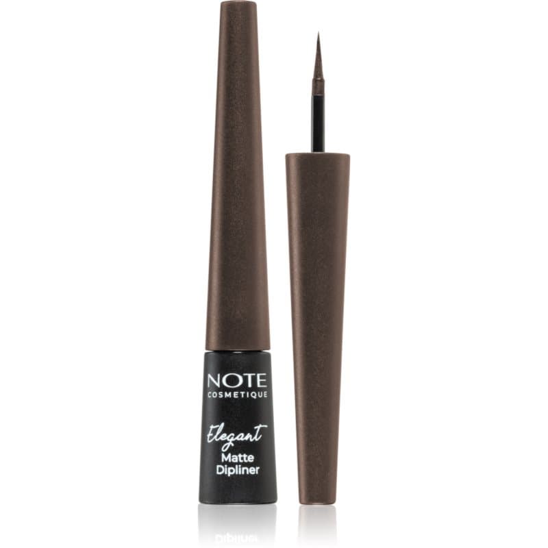 Elegant Matte Dipliner eyelinery w płynie o matowym wykończeniu odcień 02 Coffee Brown
