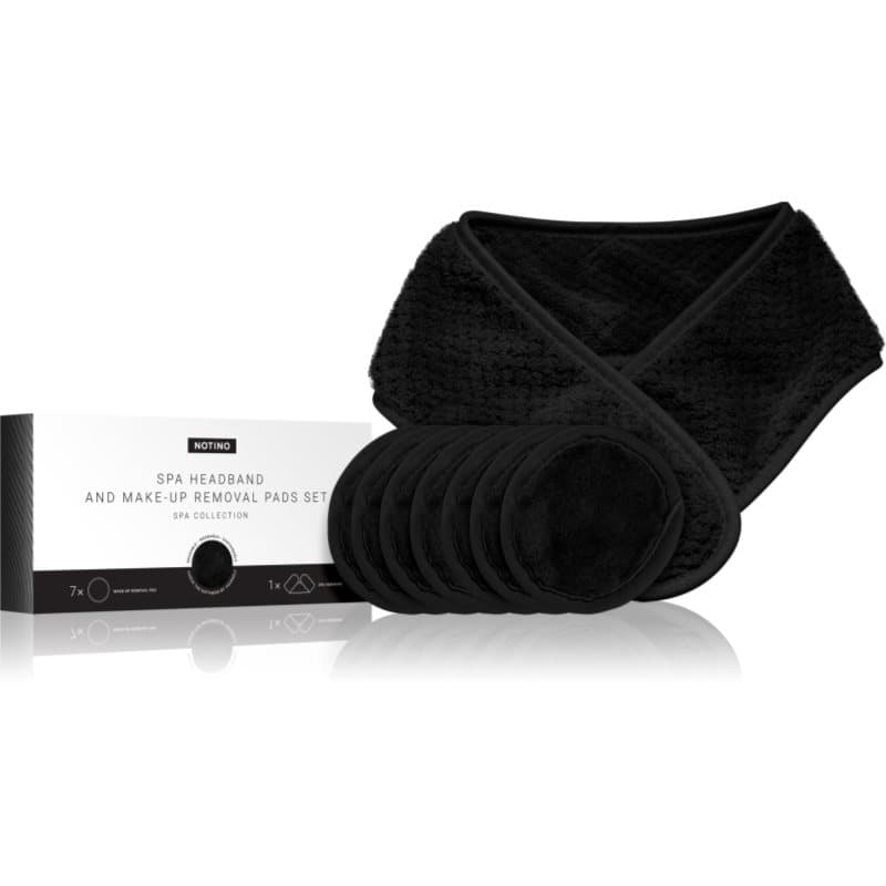 Spa Collection Spa headband and make-up removal pads set zestaw do demakijażu z opaską kosmetyczną Black