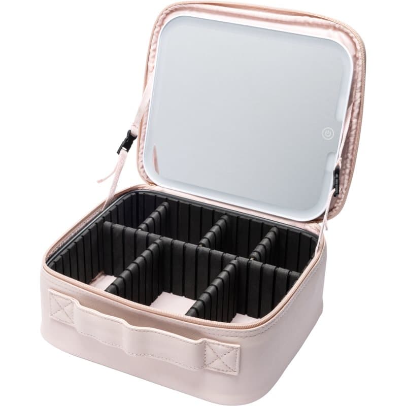 Beauty Box With LED Mirror kuferek kosmetyczny z lusterkiem LED Pink