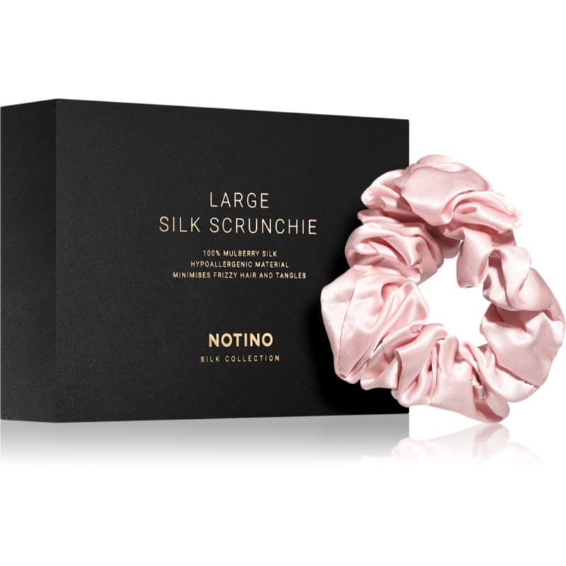 Silk Collection Large scrunchie jedwabna gumka do włosów Pink