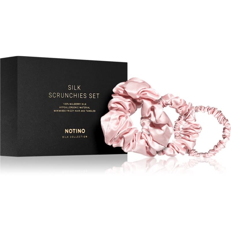 Silk Collection Scrunchie Set zestaw jedwabnych gumek do włosów odcień Pink
