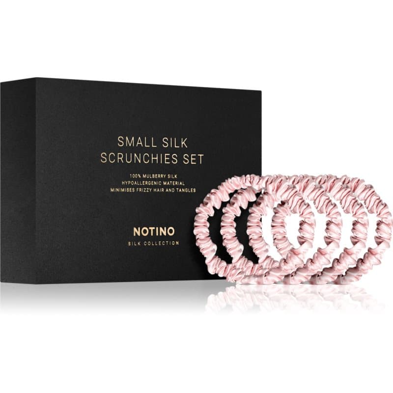 Silk Collection Small Scrunchie Set zestaw jedwabnych gumek do włosów odcień Pink