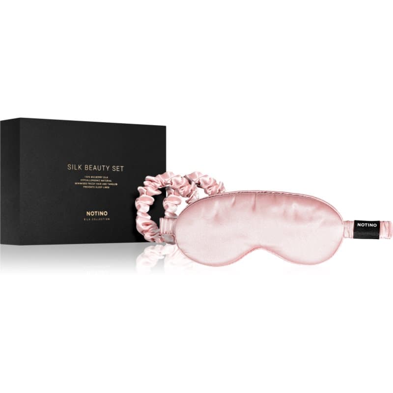 Silk Collection Sleeping mask & Scrunchies Set zestaw upominkowy odcień Pink