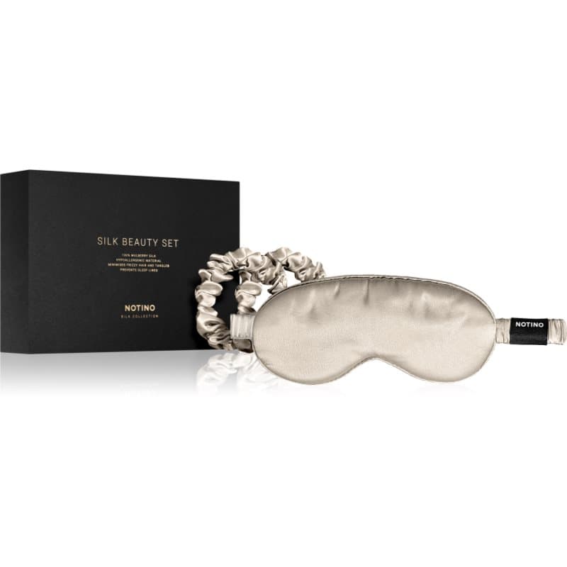Silk Collection Sleeping mask & Scrunchies Set zestaw upominkowy odcień Cream