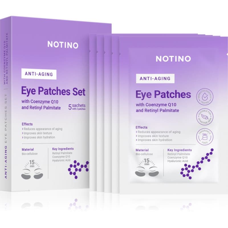 Anti-Aging Bio-Cellulose Eye Patches Set with Coenzyme Q10 and Retinyl Palmitate maska pod oczy przeciwzmarszczkowa do okolic oczu