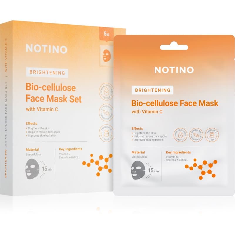 Brightening Bio-Cellulose Face Mask with Vitamin C zestaw maseczek płóciennych z efektem rozświetlającym