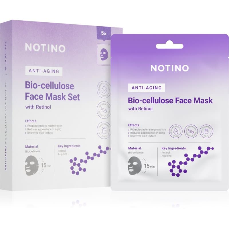 Anti-Aging Bio-Cellulose Face Mask with Retinol zestaw maseczek płóciennych przeciw zmarszczkom