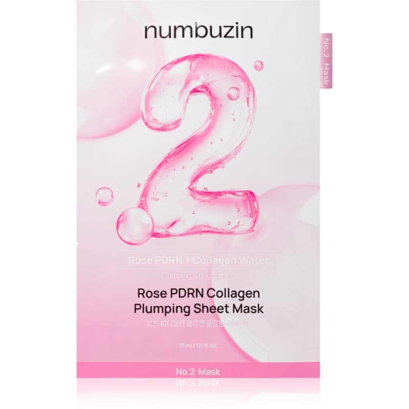 No. 2 Rose PDRN Collagen Plumping Sheet Mask maska nawilżająca w płacie z efektem rozświetlającym