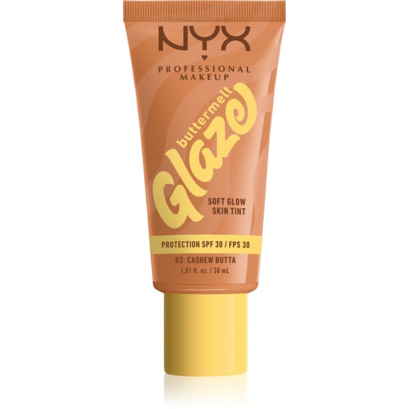 Buttermelt Glaze fluid rozświetlająco-tonujący SPF 30 odcień 03 Cashew Butta