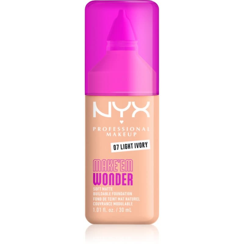 Make ‘Em Wonder lekki podkład matujący odcień 07 Light Ivory