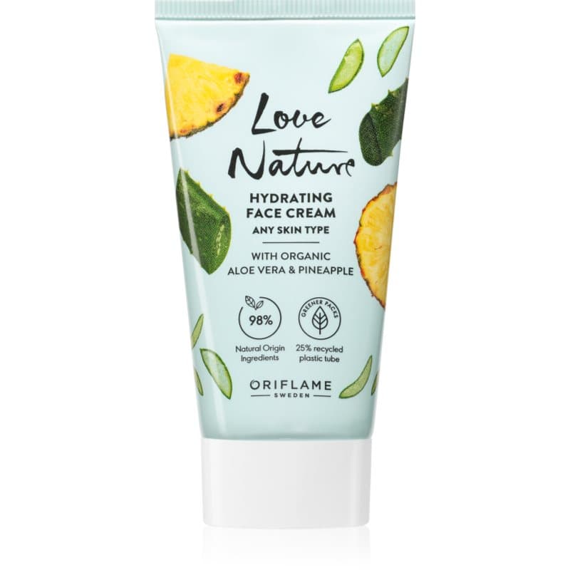 Love Nature Organic Aloe Vera & Pineapple nawilżający krem do twarzy