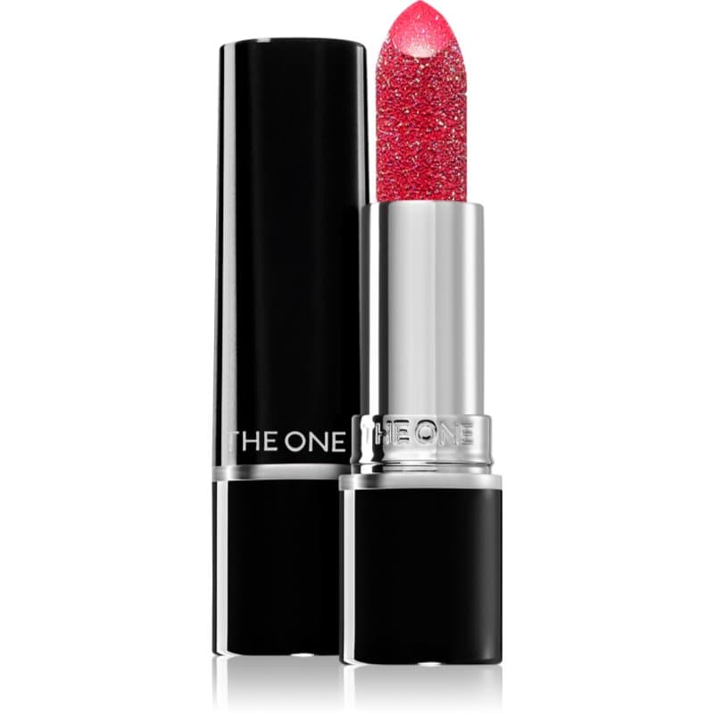 The One Ultimate Glitter kremowa szminka do ust zapewniający błyszczący połysk odcień The Red Gem