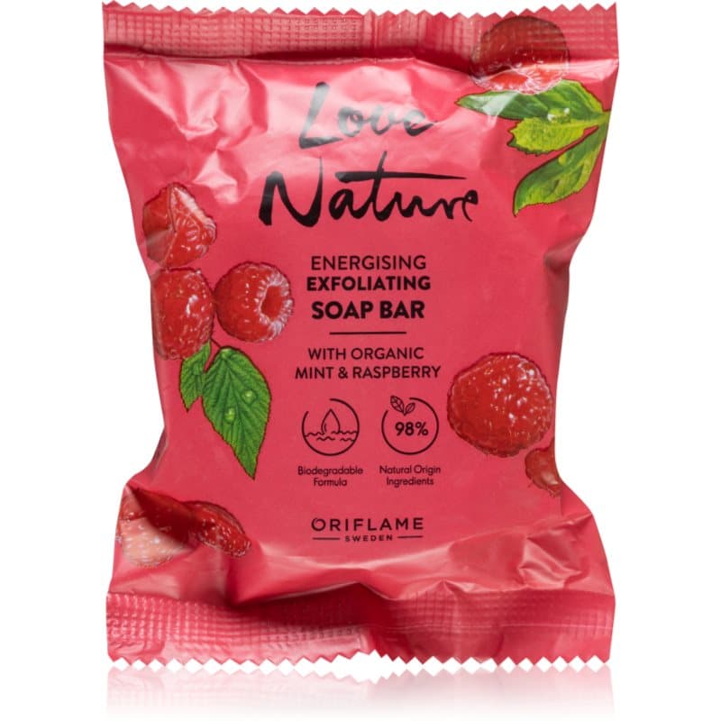 Love Nature Organic Mint & Raspberry mydło oczyszczające w kostce