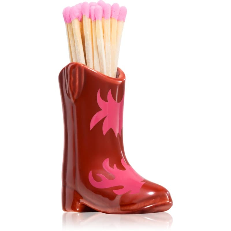 Cowboy Boot Match Holder zapałki Red & Pink Flame