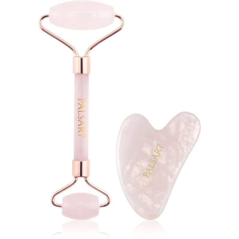 Massage Roller and Guasha Rose Quartz wałek do masażu twarzy i akcesorium do masażu