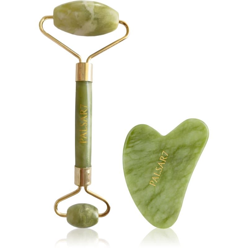 Massage Roller and Guasha Green Xiuyan Jade wałek do masażu twarzy i akcesorium do masażu