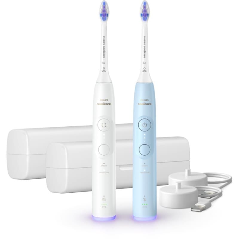 Sonicare 6100 zestaw 2 szczoteczek do zębów z podróżnym etui