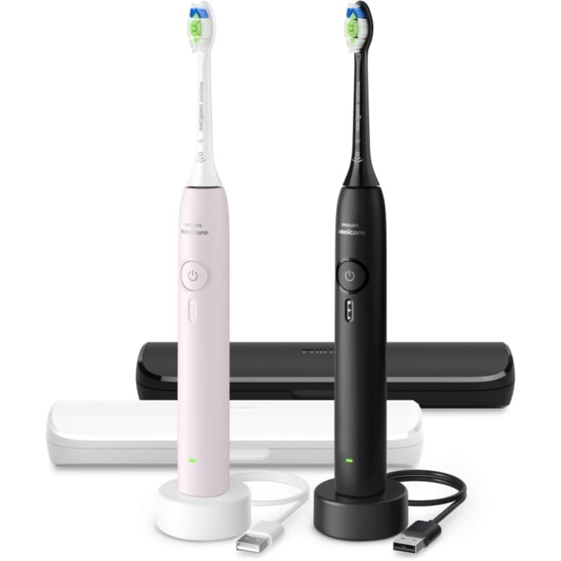 Sonicare 3100 H/42 elektryczna szczoteczka soniczna podwójne opakowanie Pink & Black