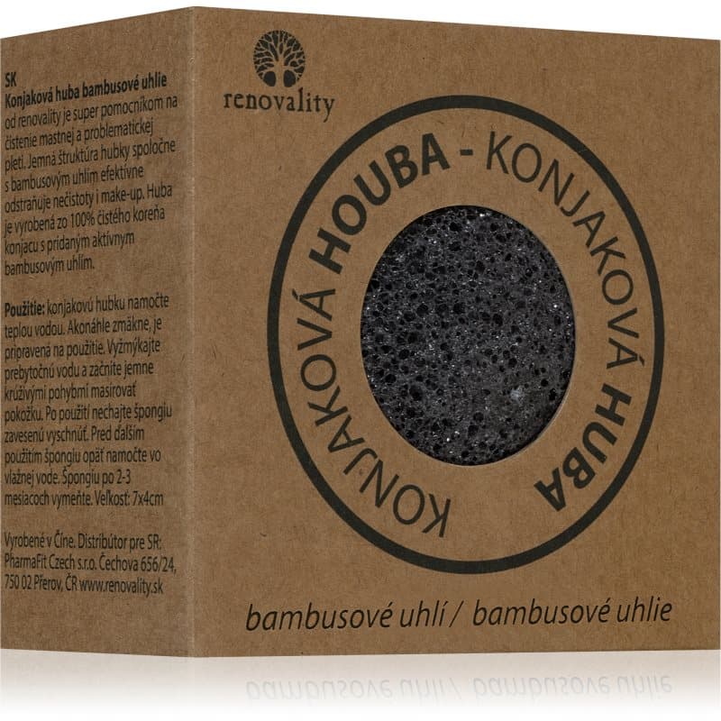 Konjac mushroom bamboo charcoal gąbeczka oczyszczająca do skóry problemowej 7cm