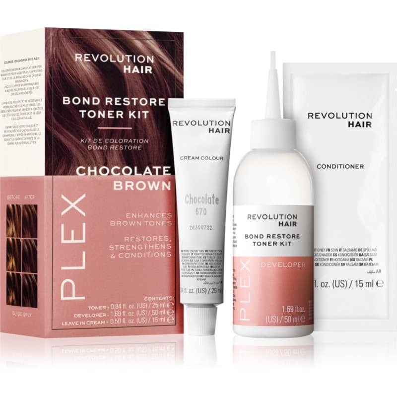 Plex Bond Restore Kit zestaw dla podkreślenia koloru włosów odcień Chocolate Brown