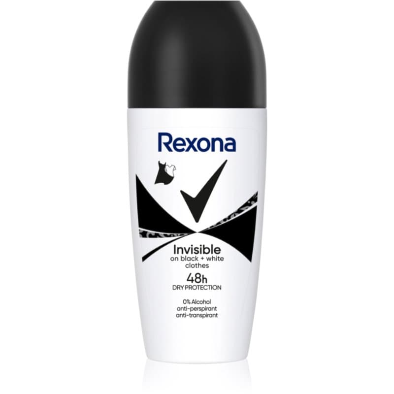 Invisible Black and White Roll-On antyperspirant roll-on przeciwko białym i żółtym śladom
