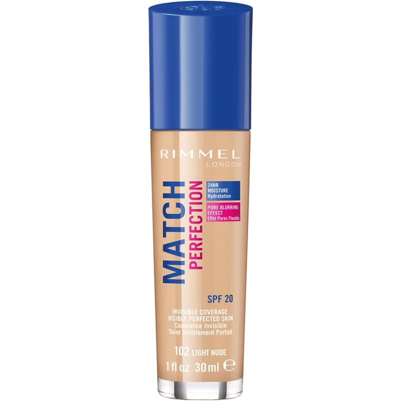 Rimmel Match Perfection podkład w płynie SPF 20 odcień 102 Light Nude