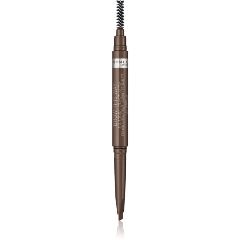Rimmel Brow This Way kredka do brwi ze szczoteczką 2 w 1 odcień 002 Medium Brown