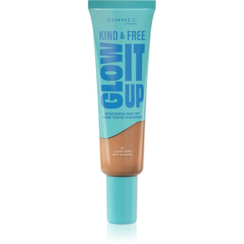 Rimmel Kind & Free Glow It Up lekki podkład nawilżający odcień 201 Classic Beige