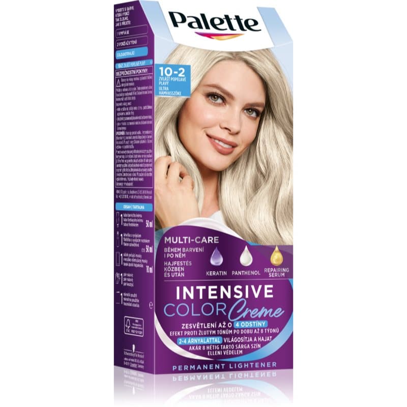 Palette Intensive Color Creme trwała farba do włosów odcień 10-2 (A10) Ultra Ash Blonde