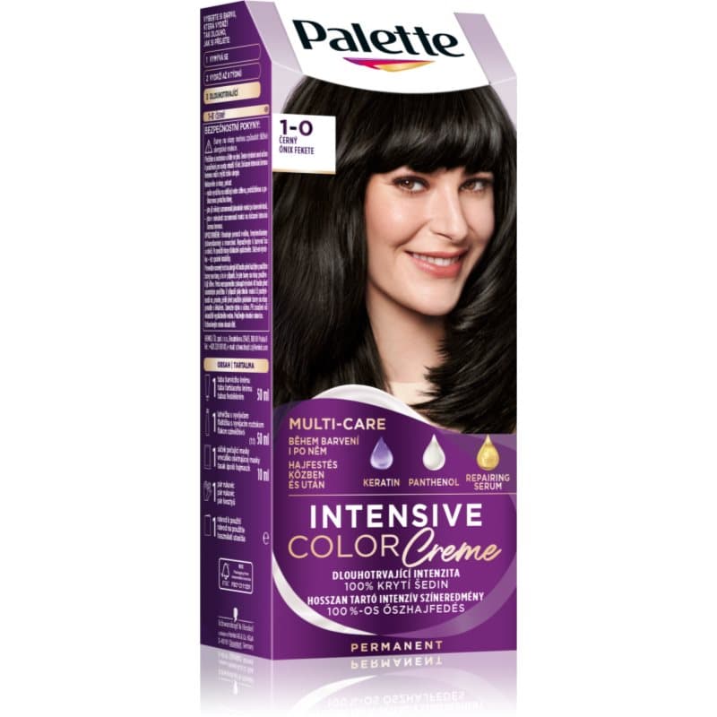 Palette Intensive Color Creme trwała farba do włosów odcień 1-0 N1 Black