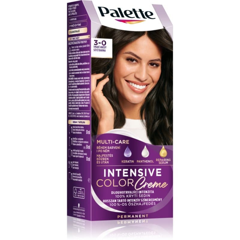 Palette Intensive Color Creme trwała farba do włosów odcień 3-0 N2 Dark Brown