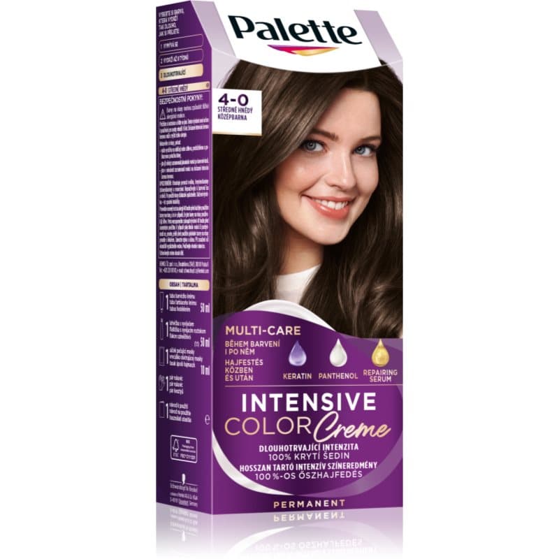 Palette Intensive Color Creme trwała farba do włosów odcień 4-0 N3 Medium Brown