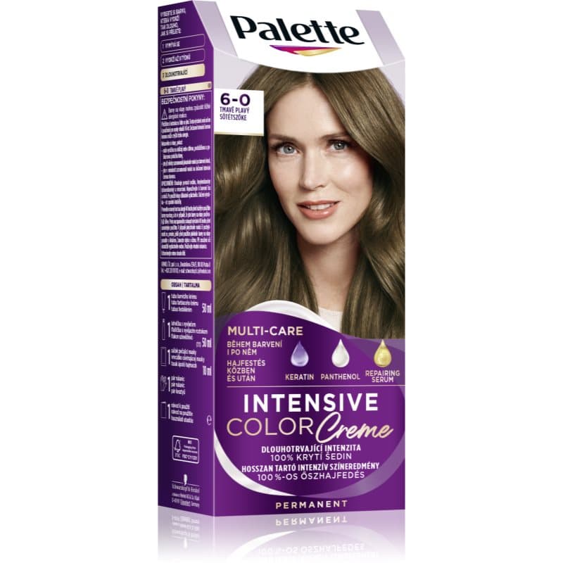 Palette Intensive Color Creme trwała farba do włosów odcień 6-0 (N5) Dark Blonde