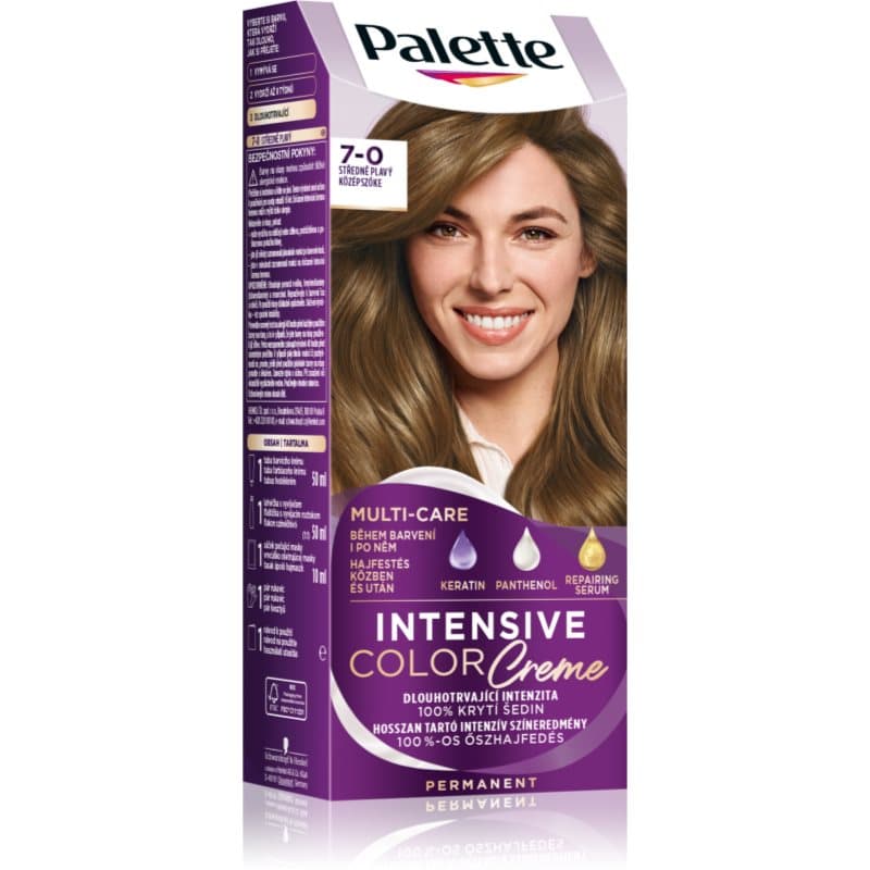 Palette Intensive Color Creme trwała farba do włosów odcień 7-0 N6 Medium Blonde