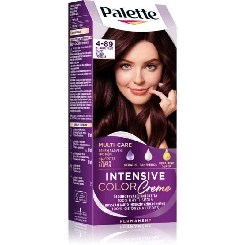 Palette Intensive Color Creme trwała farba do włosów odcień 4-89 RFE3 Intensive Aubergine