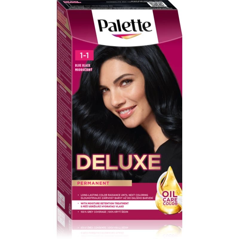 Palette Deluxe trwała farba do włosów odcień 1-1 Blue Black