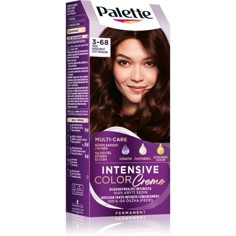 Palette Intensive Color Creme trwała farba do włosów odcień 3-68 R2 Dark Mahogany