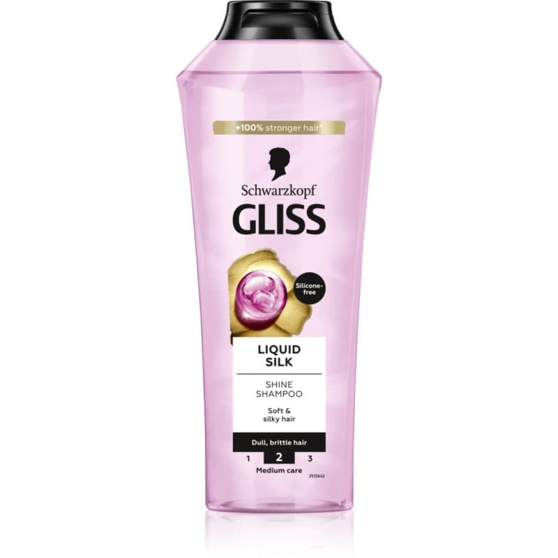 Gliss Liquid Silk szampon regenerujący do wzmocnienia włosów i nadania im większego połysku
