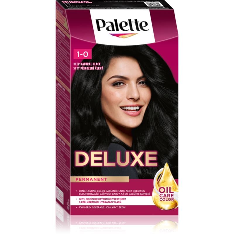 Palette Deluxe trwała farba do włosów odcień 1-0 Deep Natural Black