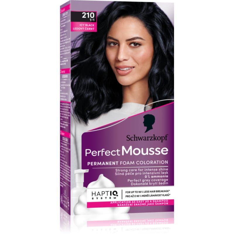 Perfect Mousse trwała farba do włosów odcień 210 Icy Black