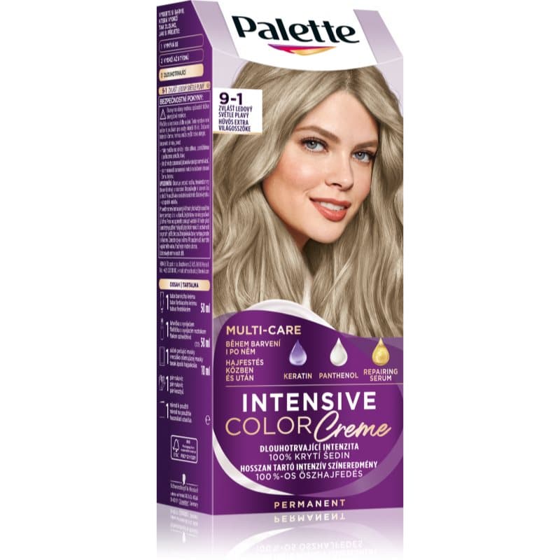 Palette Intensive Color Creme trwała farba do włosów odcień 9-1 Cool Extra Light Blonde