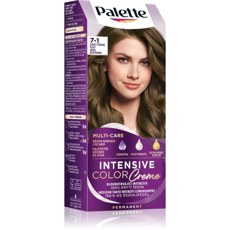 Palette Intensive Color Creme trwała farba do włosów odcień 7-1 Cool Middle Blonde