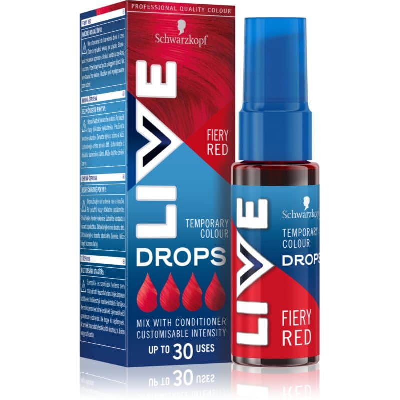 LIVE Drops zmywalna farba do włosów odcień Fiery Red