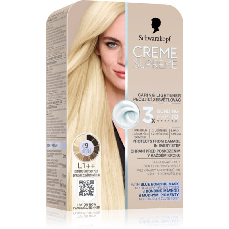 Creme Supreme Caring Lightener trwała farba do włosów do rozjaśniania włosów odcień L1++ Extreme Lightener Plus