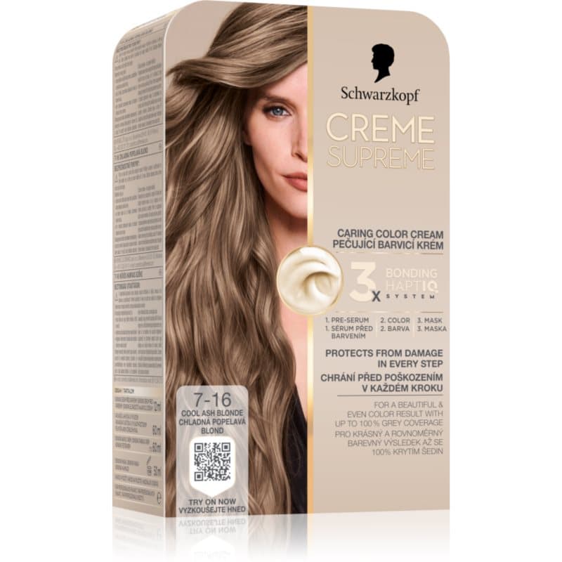 Creme Supreme trwała farba do włosów odcień 7-16 Cool Ash Blonde
