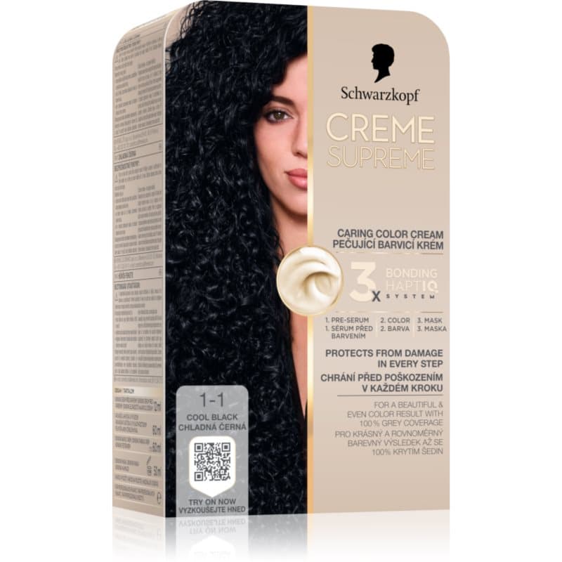 Creme Supreme trwała farba do włosów odcień 1-1 Cool Black