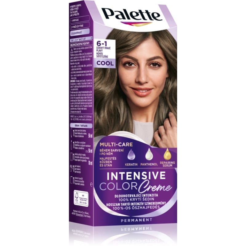 Palette Intensive Color Creme trwała farba do włosów odcień 6-1 Cool Dark Blonde