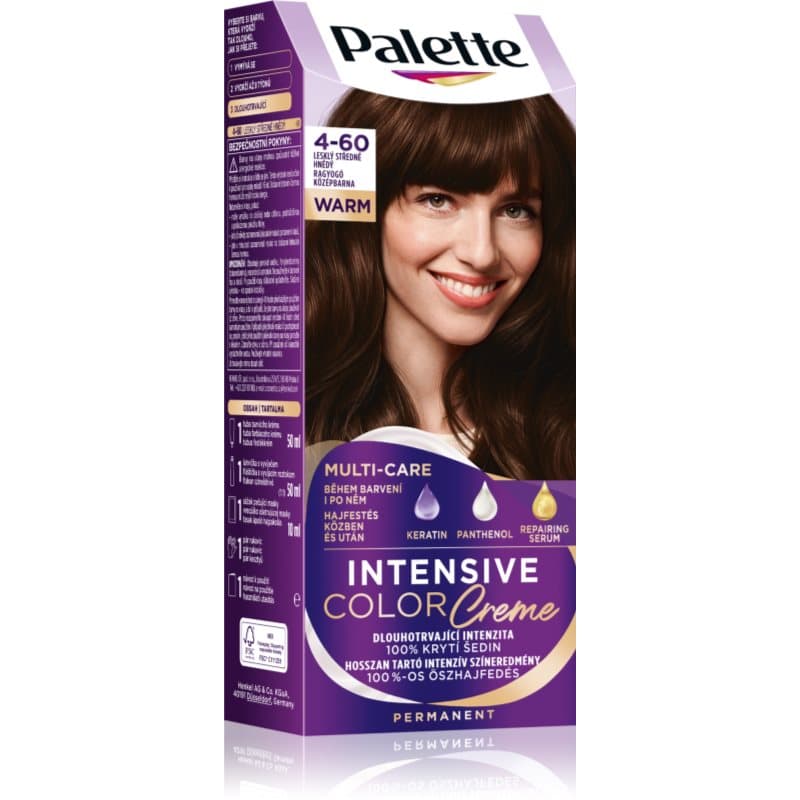 Palette Intensive Color Creme trwała farba do włosów odcień 4-60 Radiant Medium Brown