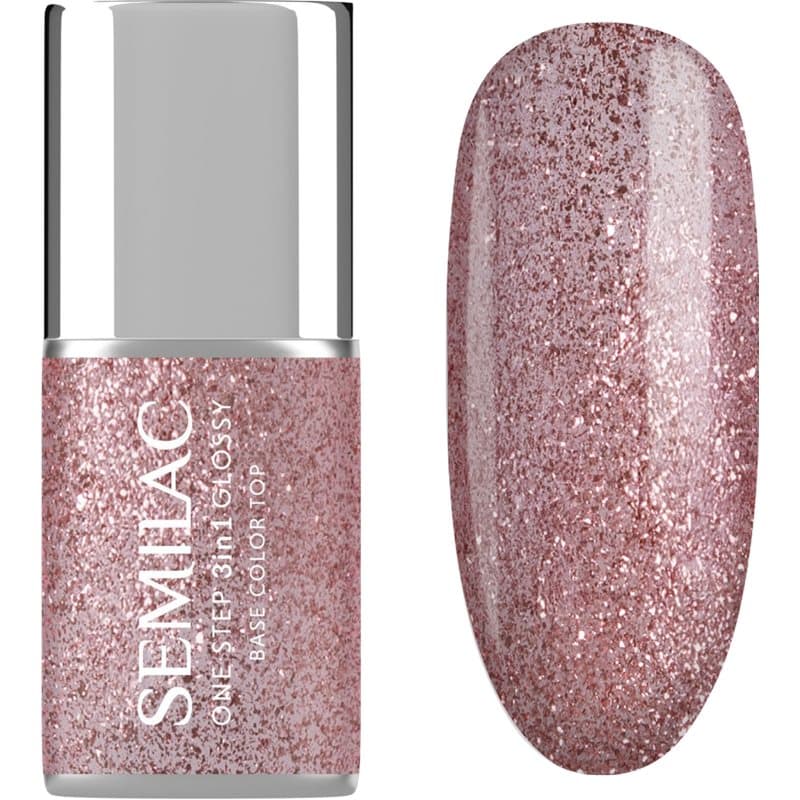 One Step 3in1 Glossy lakier hybrydowy do paznokci odcień 250 Glitter Pink